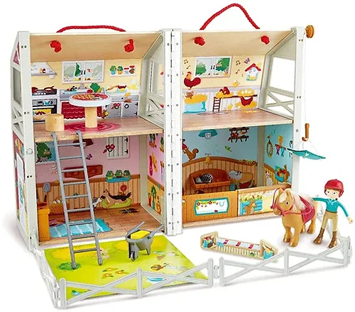 Clubul-Ponei-din-Grajd-de-Lemn-pentru-Familie-Fericita-Hape-1 Clubul Ponei din Grajd de Lemn l Happy Family Wooden Stable Pony Club