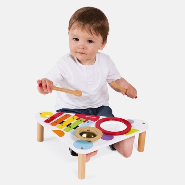 Masa-muzicala-cu-confetti-Janod Masă muzicală cu confetti