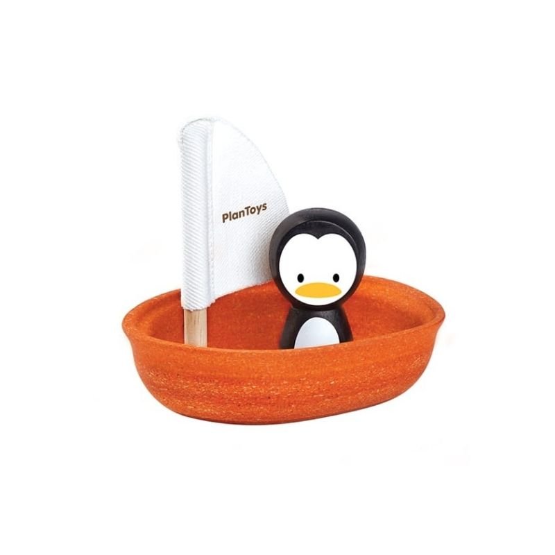 Pinguin-cu-barca-cu-panze-si-urs-polar-PlanToys-1 Pinguin cu barcă cu pânze și urs polar | Sailing Boat Penguin & Polar Bear