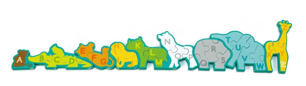 Puzzle-cu-alfabet-si-parada-de-animale-Hape-1 Puzzle cu alfabet și paradă de animale l Alphabet and Animal Parade Puzzle