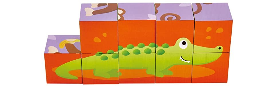 Puzzle-cu-blocuri-cu-animale-din-jungla-Hape Puzzle cu blocuri cu animale din junglă