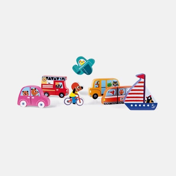 Puzzle-masiv-cu-vehicule-Janod Puzzle masiv cu vehicule