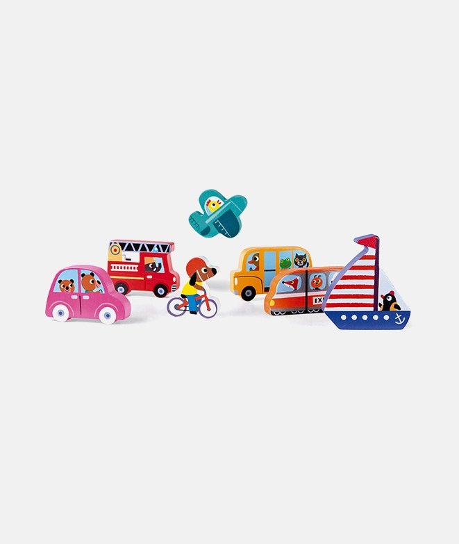 Puzzle-masiv-cu-vehicule-Janod Puzzle masiv cu vehicule