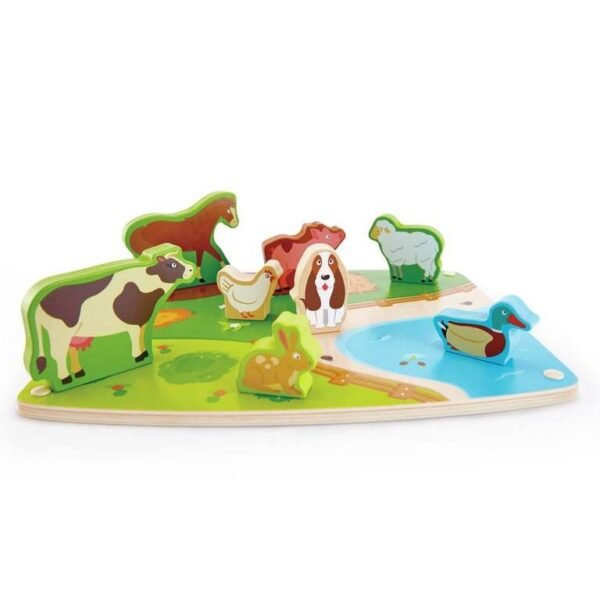 Puzzle-si-joaca-cu-animale-de-ferma-Hape Puzzle și joacă cu animale de fermă