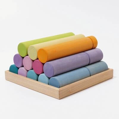 Role-mici-de-pastelat-Stacking-Game-Grimms-2 Joc de stivuire cu role mici pastelate l Stacking Game Small Pastel Rollers