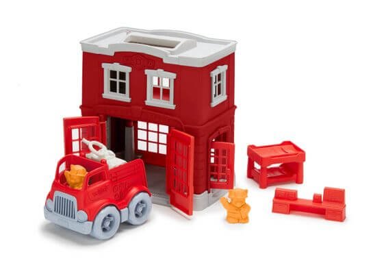 Set-de-joaca-Statie-de-pompieri-Green-Toys Set de joacă Stație de pompieri